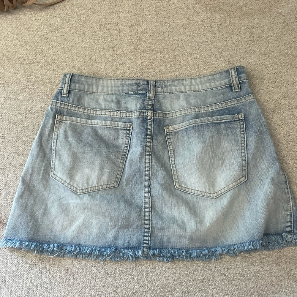 Blue denim skirt